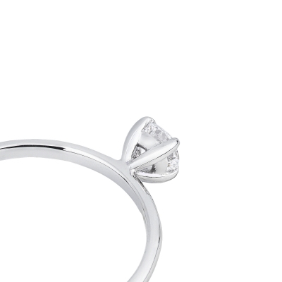 Anello solitario Meraviglia 0,30 ct in oro bianco 18k 