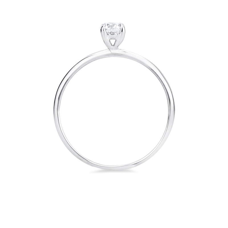 Anello solitario Meraviglia 0,30 ct in oro bianco 18k 