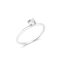 Anello solitario Meraviglia 0,30 ct in oro bianco 18k 