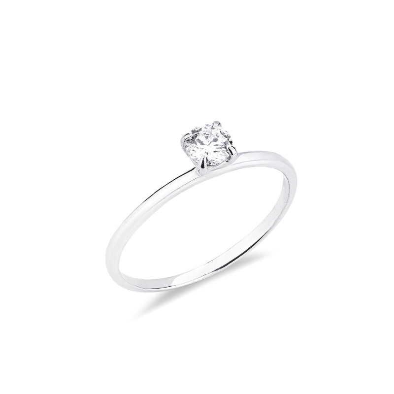 Anello solitario Meraviglia 0,30 ct in oro bianco 18k 