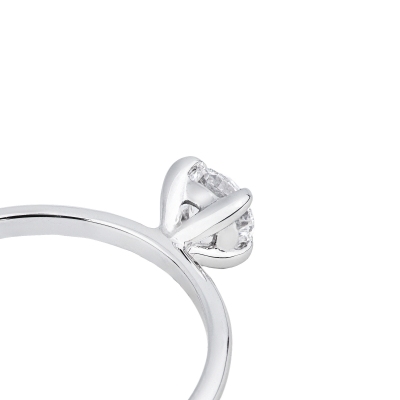 Anello solitario Meraviglia con diamante 0.50 ct oro bianco 18k