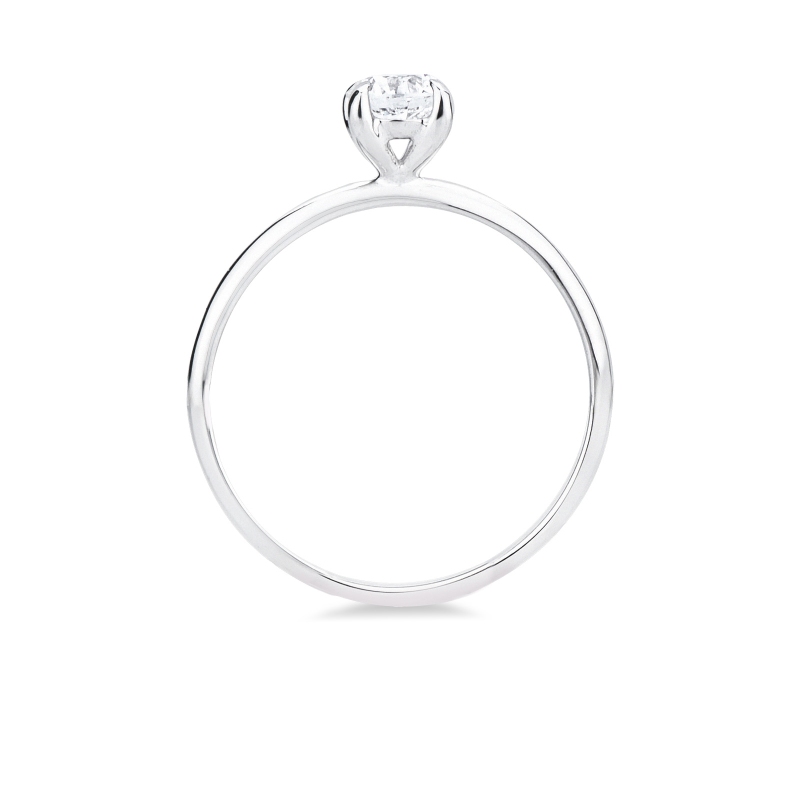Anello solitario Meraviglia con diamante 0.50 ct oro bianco 18k