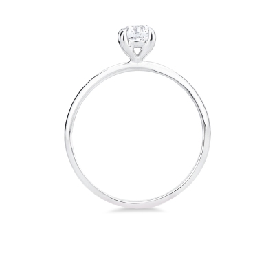Anello solitario Meraviglia con diamante 0.50 ct oro bianco 18k