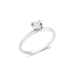 Anello solitario Meraviglia con diamante 0.50 ct oro bianco 18k