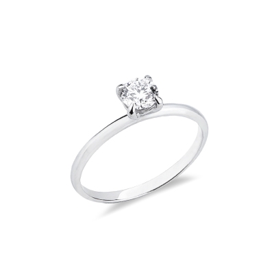 Anello solitario Meraviglia con diamante 0.50 ct oro bianco 18k