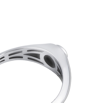 Anello solitario uomo con diamante in oro bianco 18k