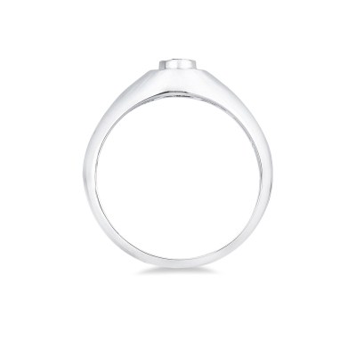 Anello solitario uomo con diamante in oro bianco 18k