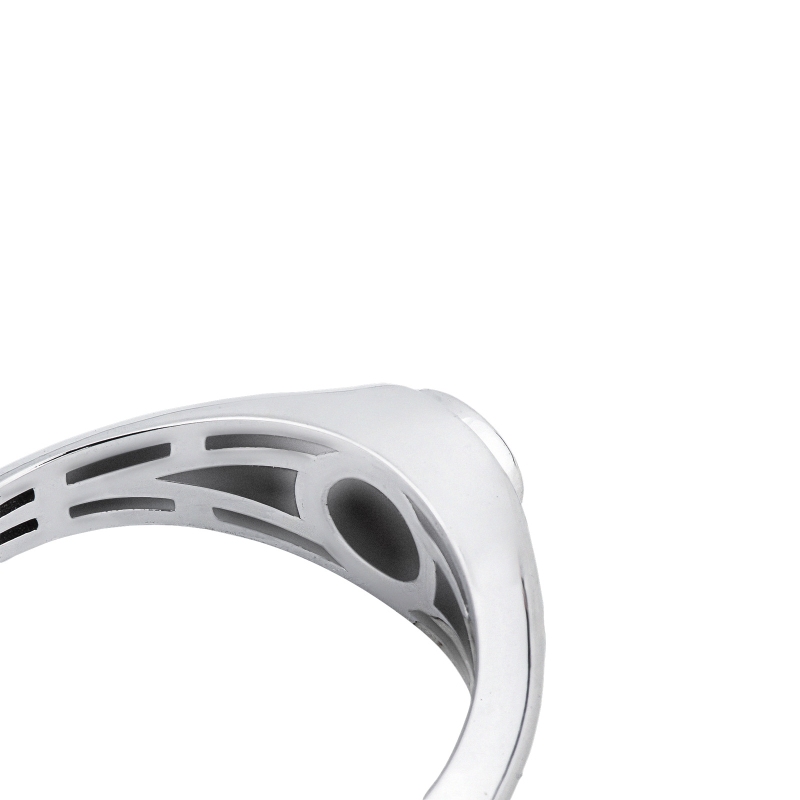 Solitario Uomo con diamante a castone 0.20 ct oro bianco 18k