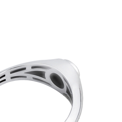 Solitario Uomo con diamante a castone 0.20 ct oro bianco 18k