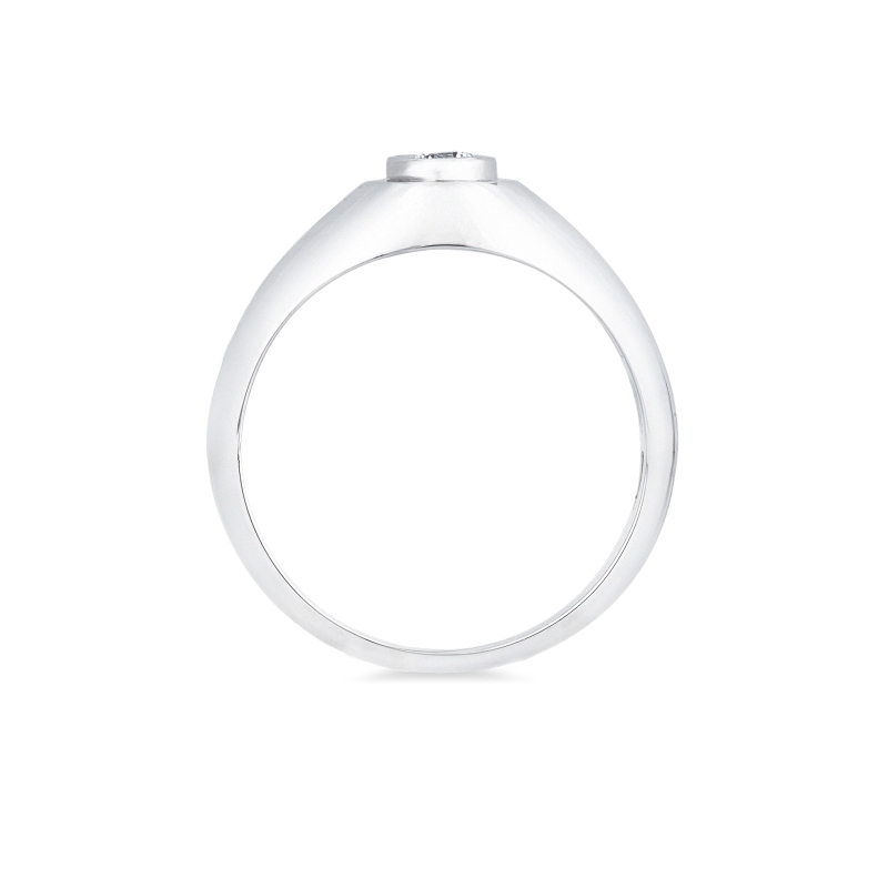 Solitario Uomo con diamante a castone 0.20 ct oro bianco 18k