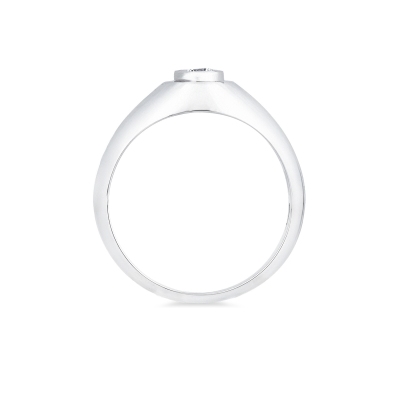 Solitario Uomo con diamante a castone 0.20 ct oro bianco 18k