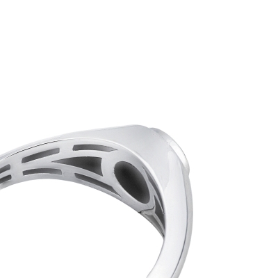 Anello solitario uomo con diamante 0.30 ct oro bianco 18k