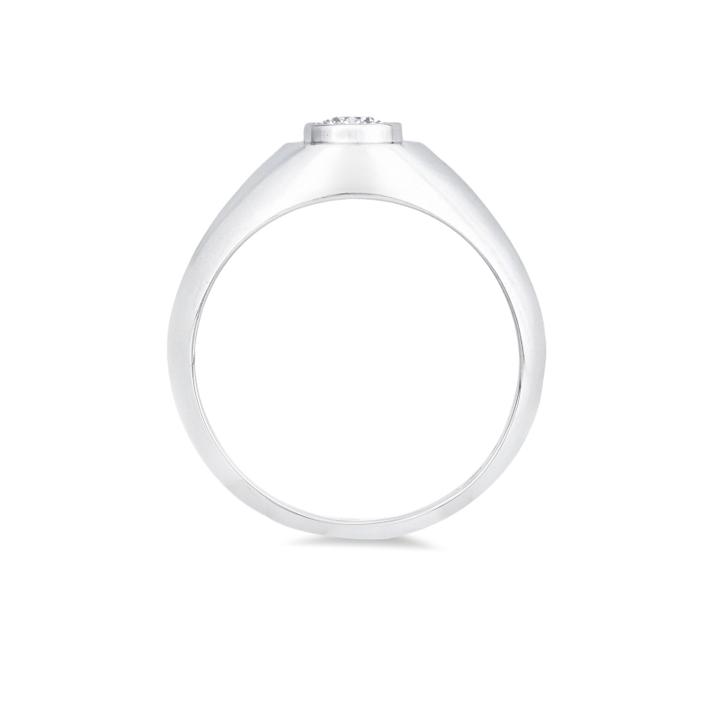 Anello solitario uomo con diamante 0.30 ct oro bianco 18k