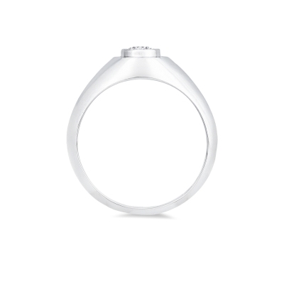 Anello solitario uomo con diamante 0.30 ct oro bianco 18k