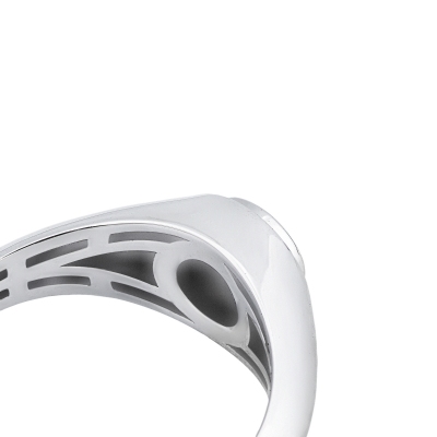Anello solitario uomo in oro bianco 18k con diamante 0.40 ct