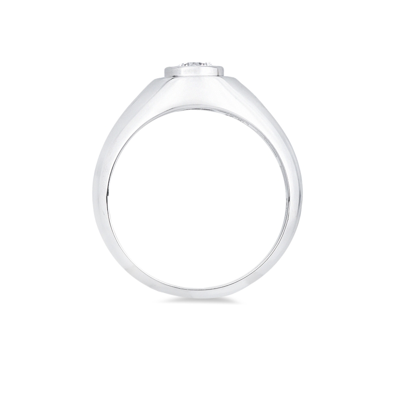 Anello solitario uomo in oro bianco 18k con diamante 0.40 ct
