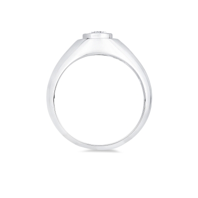 Anello solitario uomo in oro bianco 18k con diamante 0.40 ct