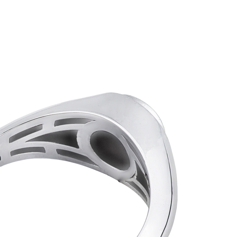 Anello solitario uomo con diamante 0.50 ct in oro bianco 18k 