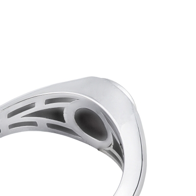 Anello solitario uomo con diamante 0.50 ct in oro bianco 18k 