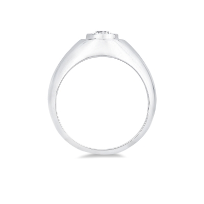 Anello solitario uomo con diamante 0.50 ct in oro bianco 18k 