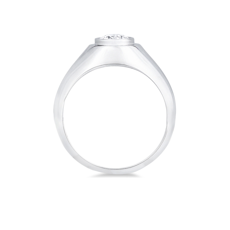 Solitario uomo con diamante 0,70 ct oro bianco 18k