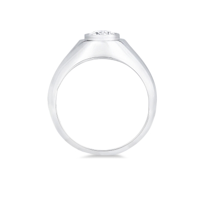 Solitario uomo con diamante 0,70 ct oro bianco 18k