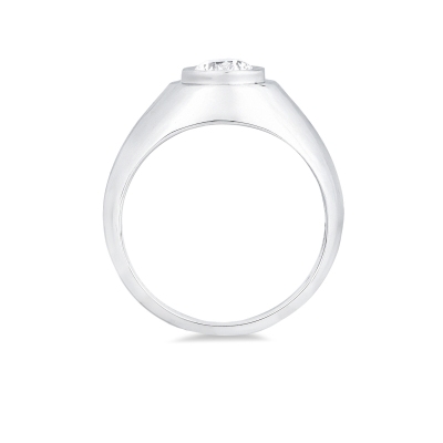 Solitario uomo con diamante 0.90 ct oro bianco 18k