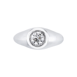 Solitario uomo con diamante 0.90 ct oro bianco 18k 2