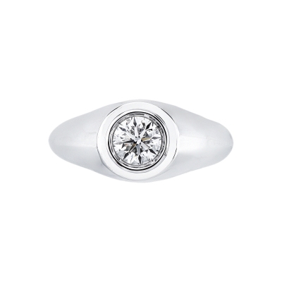 Solitario uomo con diamante 0.90 ct oro bianco 18k