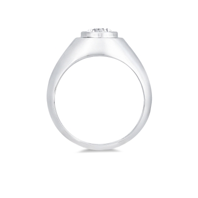 Anello solitario uomo diamante 1 ct in oro bianco 18k