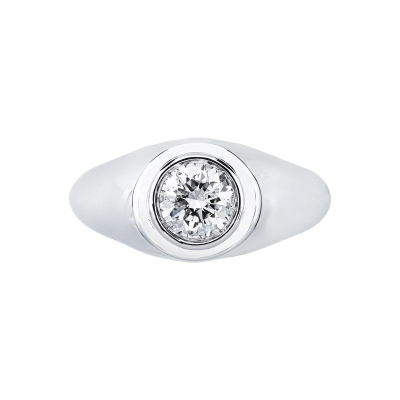 Anello solitario uomo diamante 1 ct in oro bianco 18k