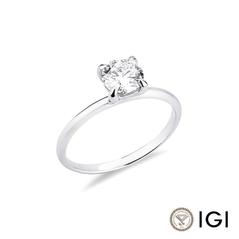 Anello fidanzamento Meraviglia oro bianco 18k diamante 0.90 ct