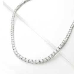 Collana tennis con diamanti naturali in oro bianco 18K