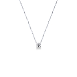 Collana punto luce oro bianco 18k con diamante da 0,50 ct