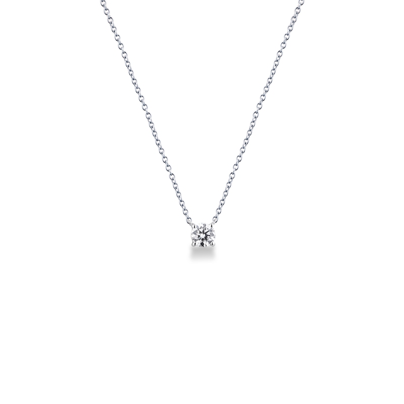 Collana punto luce oro bianco 18k con diamante da 0,50 ct