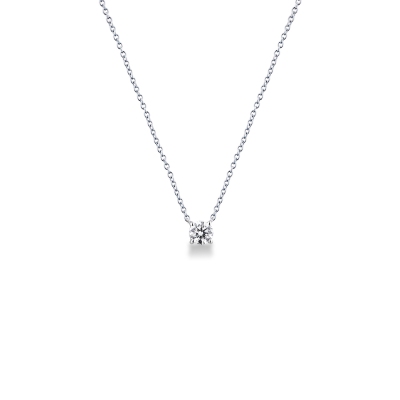 Collana punto luce oro bianco 18k con diamante da 0,50 ct