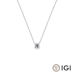 Collana punto luce in oro bianco 18k con diamante IGI, 0.90 ct