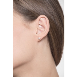Orecchini in oro bianco 18k a castone con diamanti 2