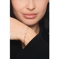Bracciale rigido con acquamarina a cuore e diamanti in oro 18k  2