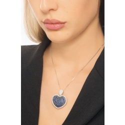 Heart pendant with blue sapphires and diamonds 2