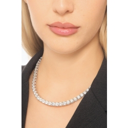 Collana tennis con diamanti naturali in oro bianco 18K 2