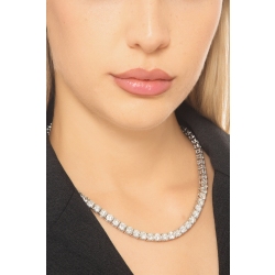 Girocollo tennis in oro bianco 18k con diamanti  2