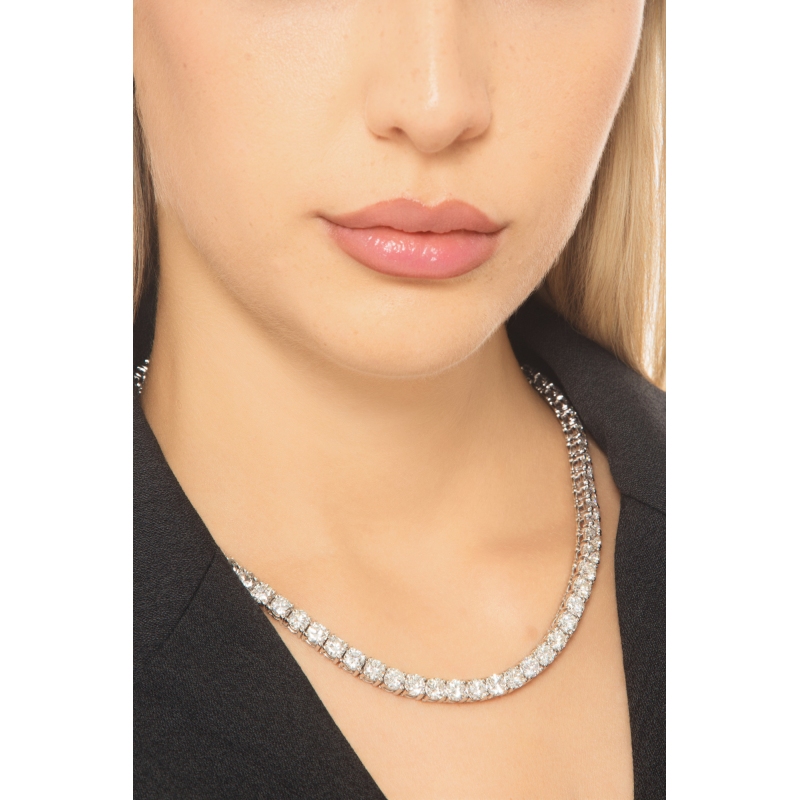 Girocollo tennis in oro bianco 18k con diamanti 