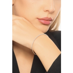 Bracciale semirigido in oro bianco 18k con diamanti, diametro 5,5 cm 2