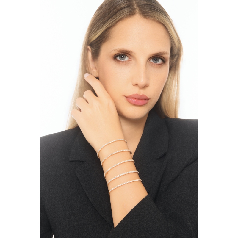 18k rose gold spring bracelet with diamonds