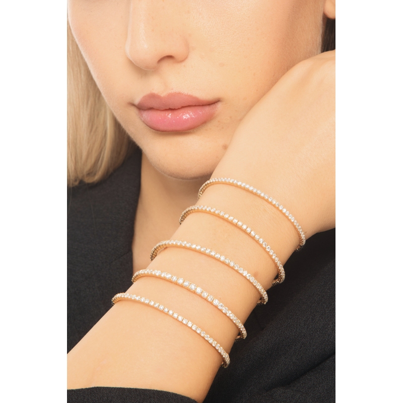 18k rose gold spring bracelet with diamonds
