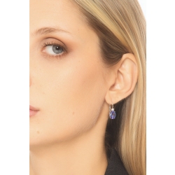 Earrings in white gold 18k with diamonds and tanzanite 2