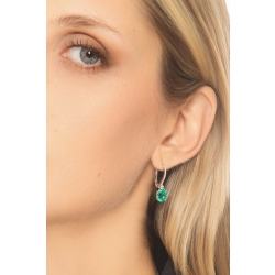 ORECCHINI MONACHELLA CON BRILLANTI E SMERALDI OVALI MM8X6, SIMILI A WORE7271 2