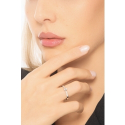 Anello con diamante taglio smeraldo 0.30 ct GIA in oro bianco 18k 2