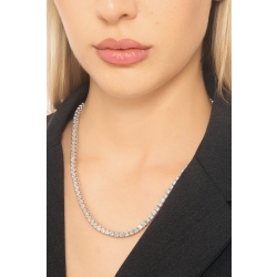 Collana tennis in oro bianco 750 con diamanti naturali, 45 cm 2